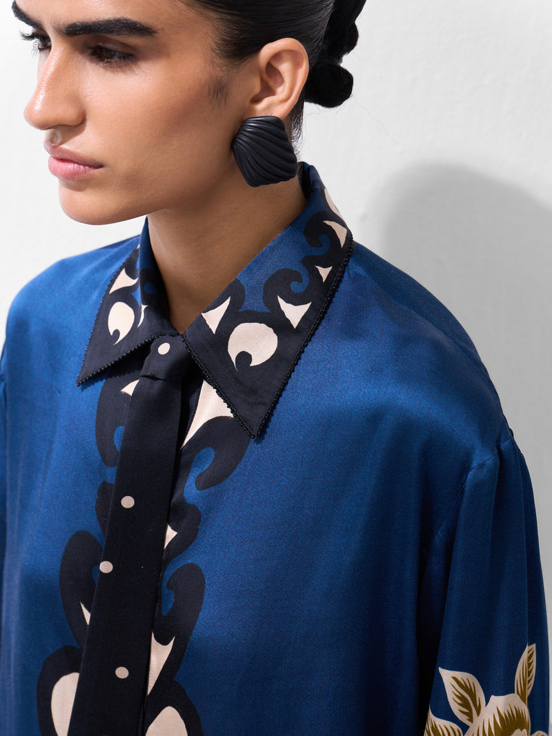 Iris Shirt-Old Rose viscose Shirt by NOIB in multi-color for women Worldwide
