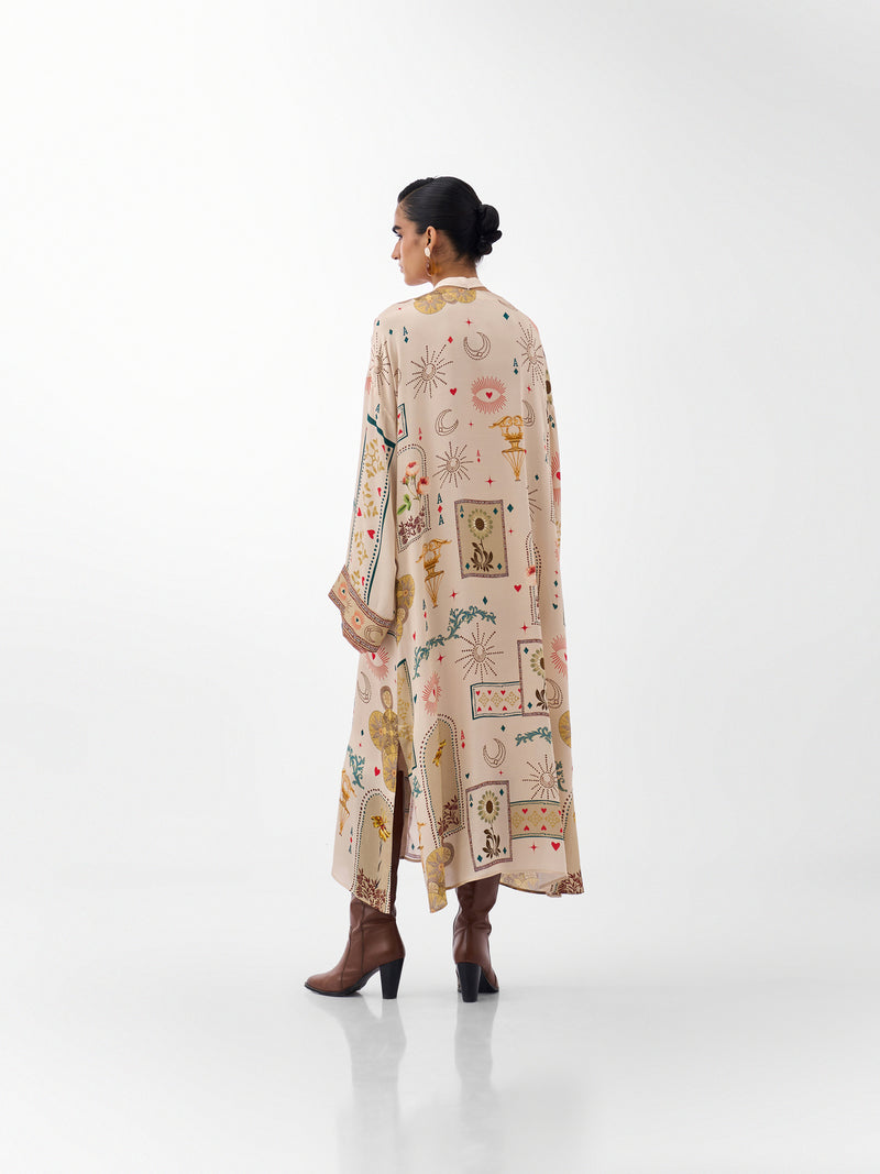 Adah Kaftan-Postcards And Petals viscose kaftan by NOIB in multi-color for women Worldwide