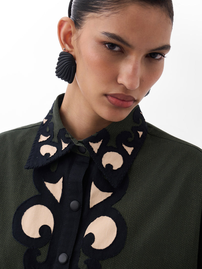 Xena Over-Shirt-Old Rose cotton Shirt by NOIB in multi-color for women Worldwide