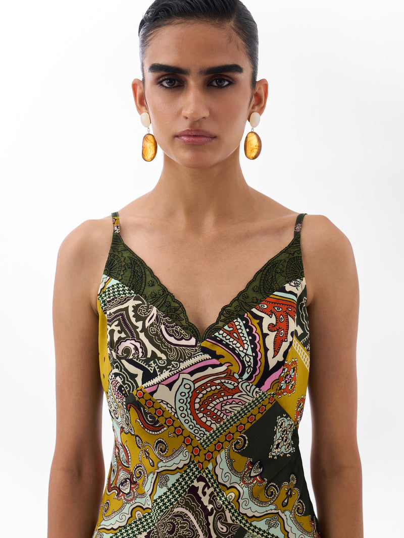 Liza Midi-Mosaic viscose dress by NOIB in multi-color for women Worldwide