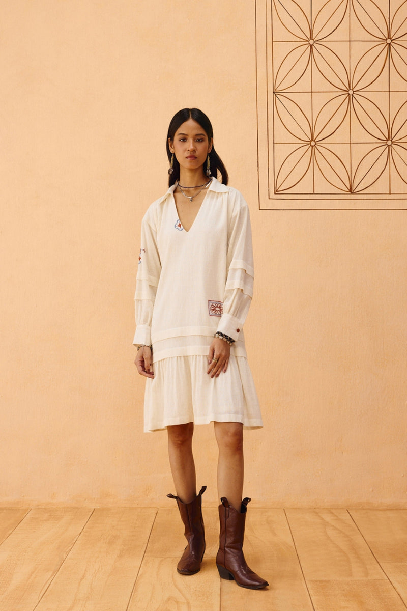 Flower Frame Handspun Handwoven Organic Cotton Dress