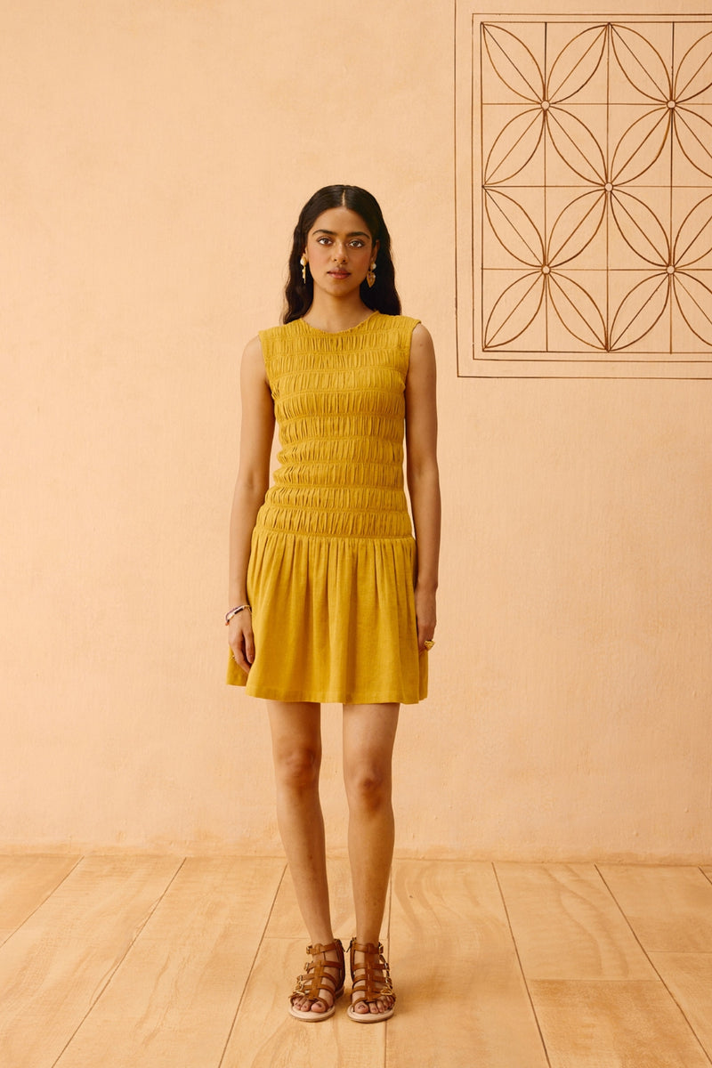 Golden Glow Kala Cotton Dress