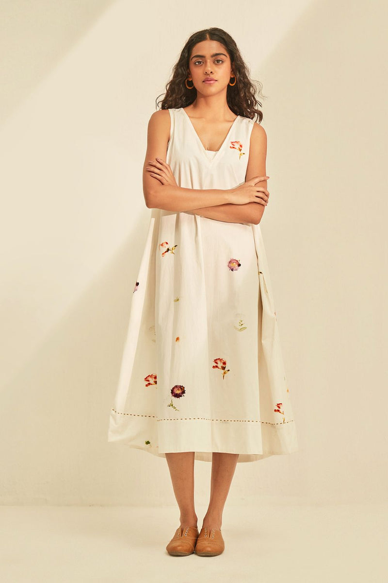 Love Lost Dress cotton by Khara Kapas in white for women Worldwide