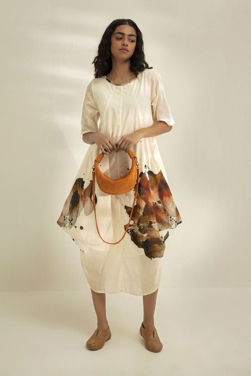 Myna Jhabla Dress cotton by Khara Kapas in white for women Worldwide