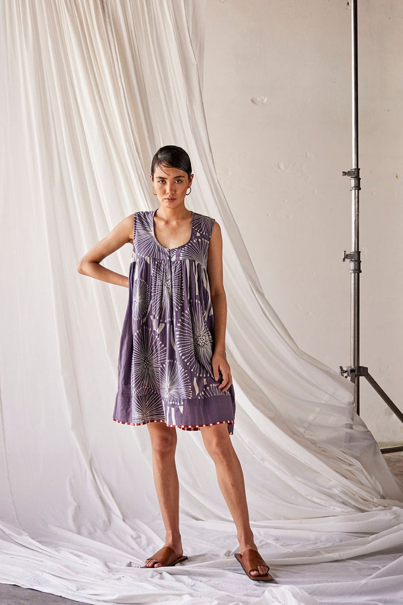 Riptide Dress cotton Dresses by Khara Kapas in grey for women Worldwide