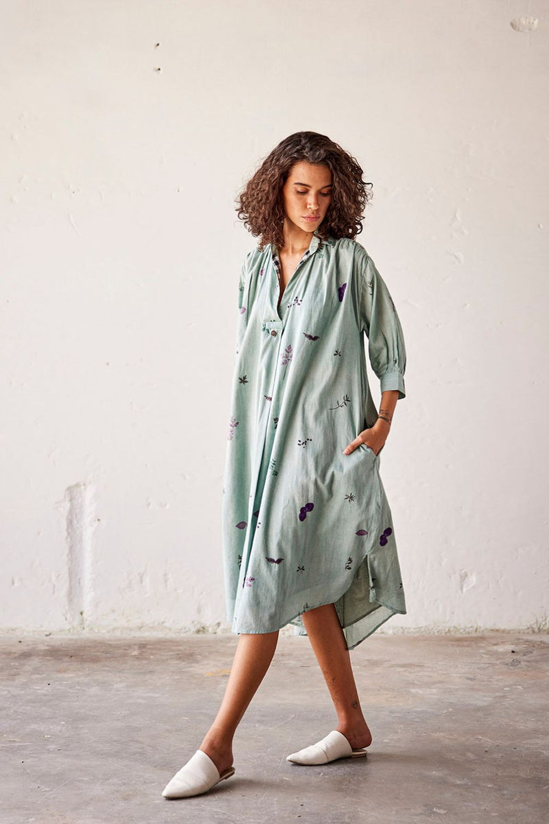 Magic Pop Dress cotton Dresses by Khara Kapas in blue for women Worldwide