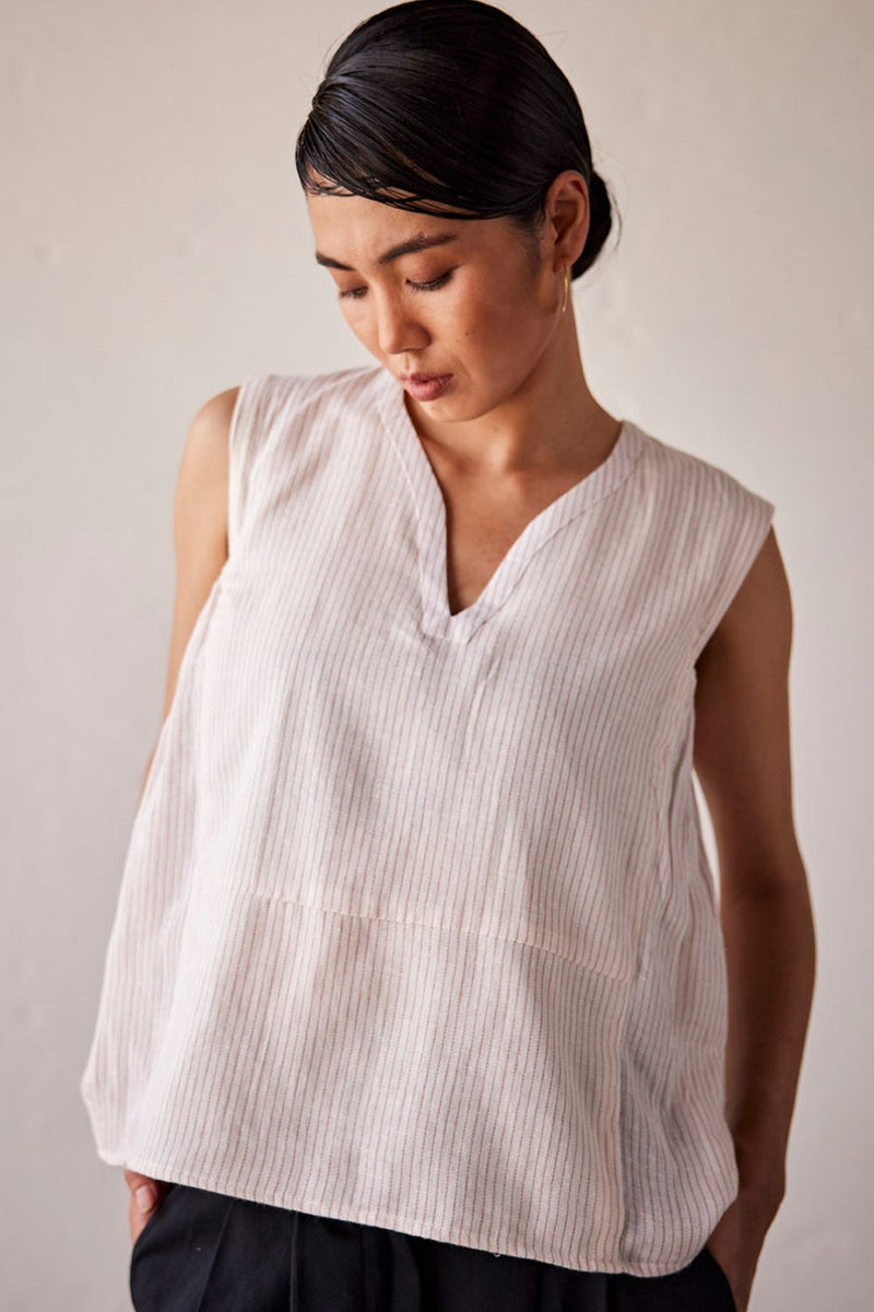 Lilly White Blouse cotton Top & Tunics by Khara Kapas in white for women Worldwide