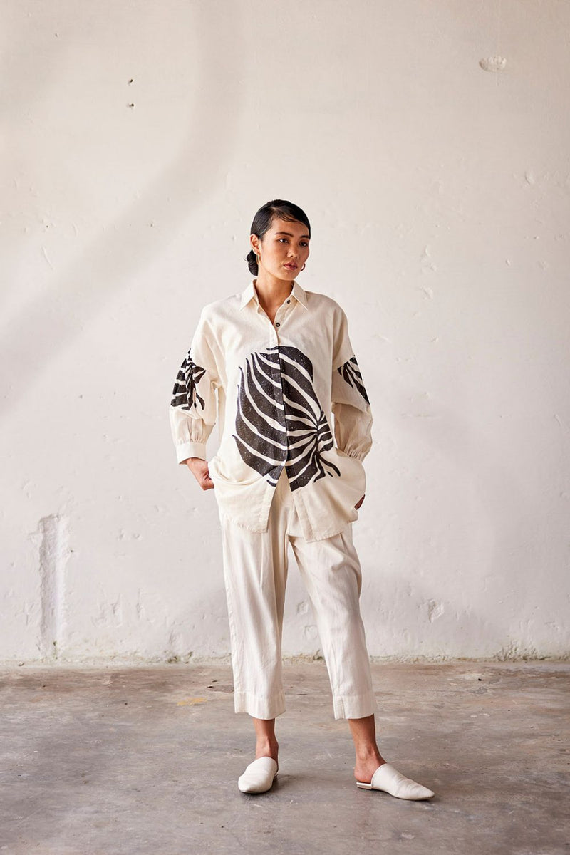 Summer Fling Co-ord set cotton Co-ord Sets by Khara Kapas in white for women Worldwide