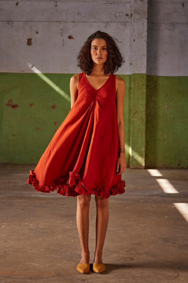 Summer Palette Dress Dresses by Khara Kapas in red for women Worldwide