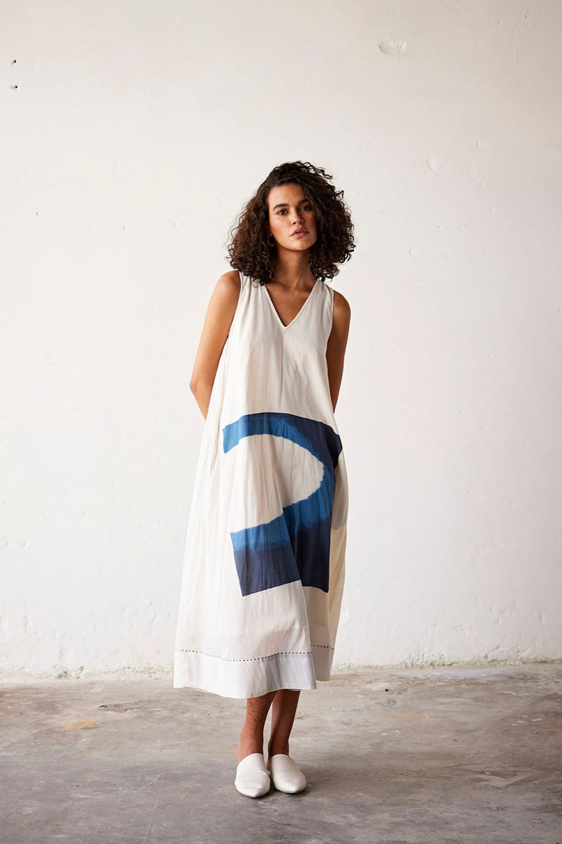 Vanilla Dress cotton Dresses by Khara Kapas in white for women Worldwide