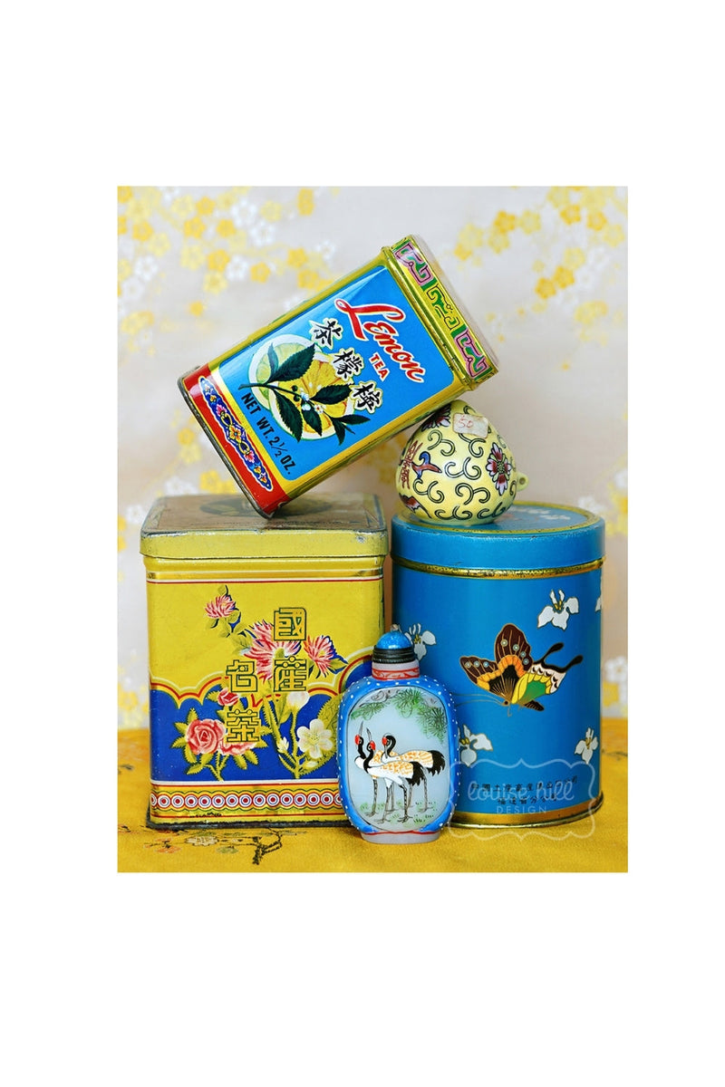 Still Life in Bright blue & Lemon Yellow