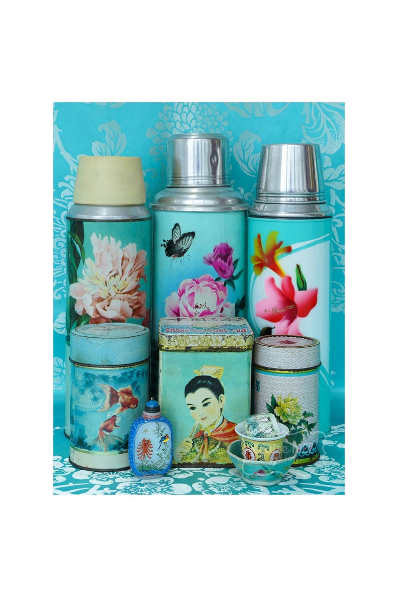 Still Life in Turquoise & A Pop of Pink