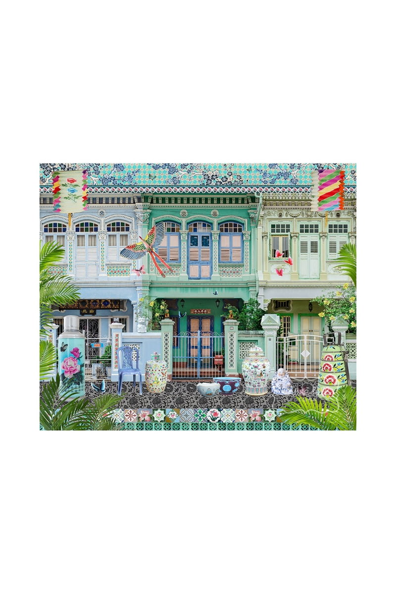 Shophouse Trio in Emerald Greens & Blues