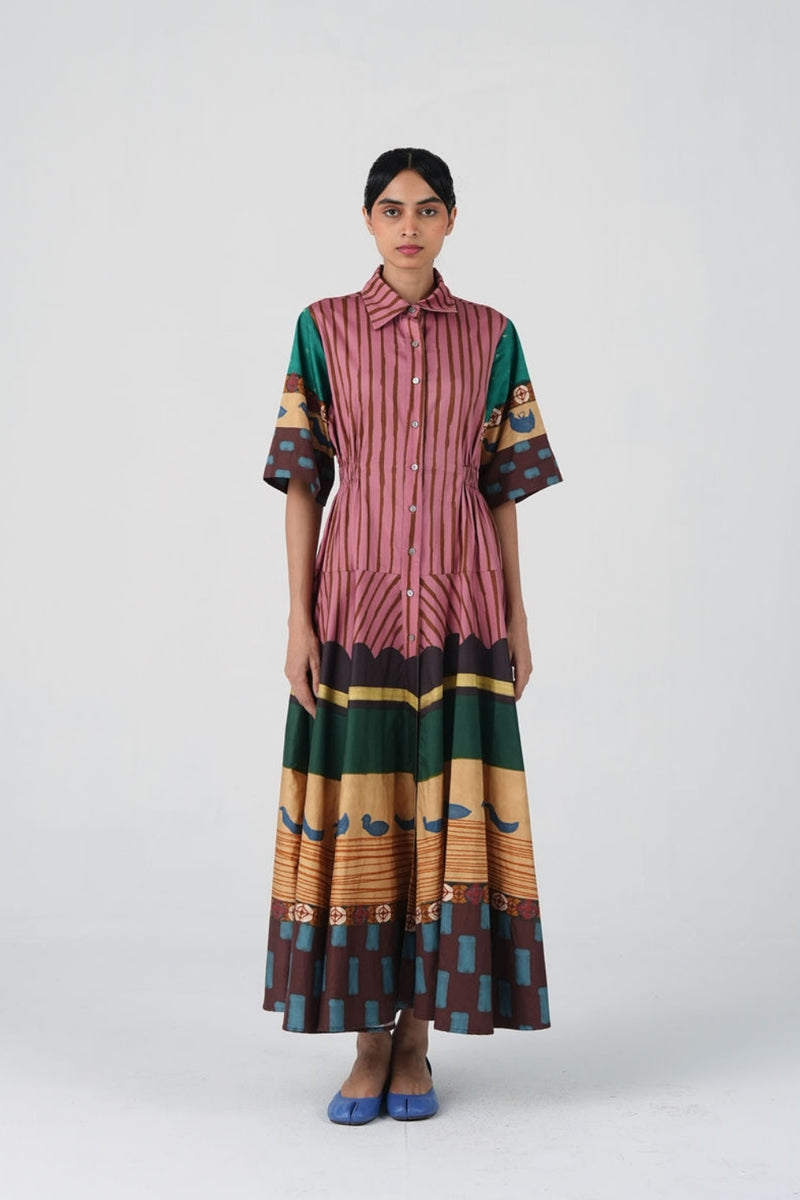 Amrai Dress-Fresco satin dress by CORD in multi-color for women Worldwide