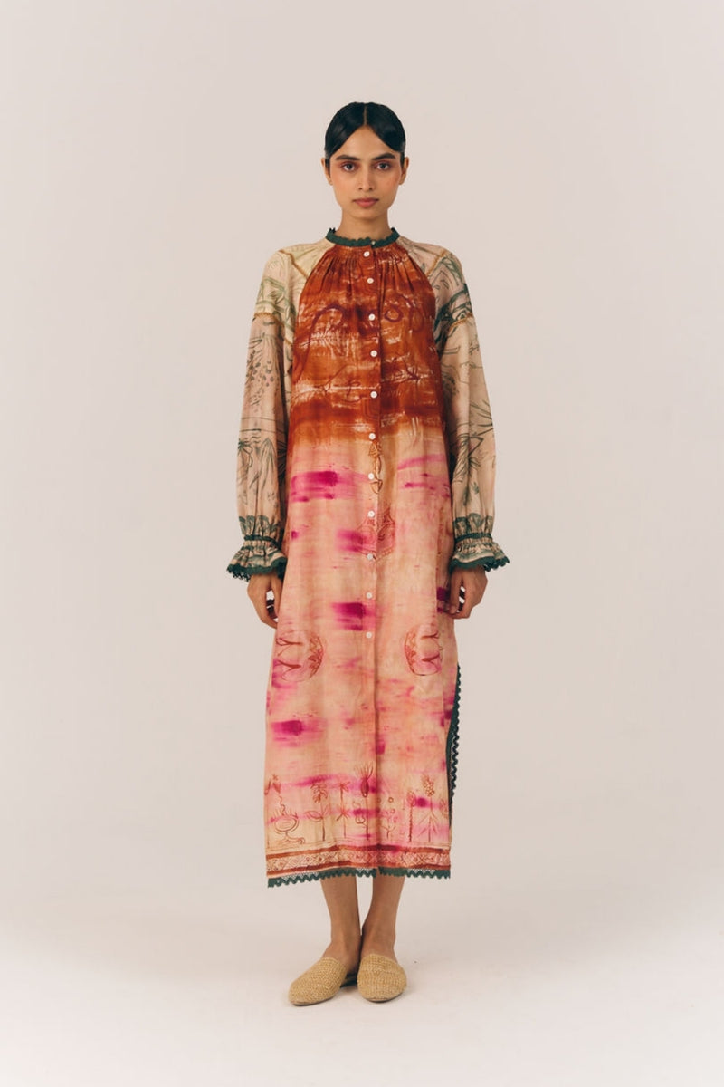 Chloe Dress-Sai cotton silk dress by CORD in multi-color for women Worldwide