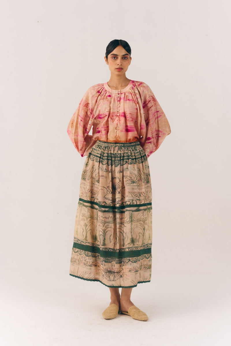 Lido Set-Sai cotton silk co-ord set by CORD in multi-color for women Worldwide
