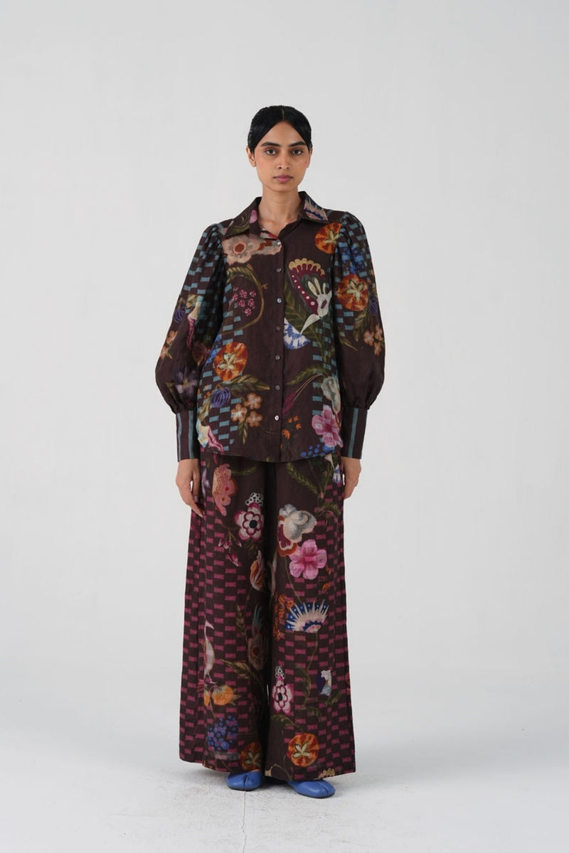 Lily Set-Floret linen co-ord set by CORD in multi-color for women Worldwide