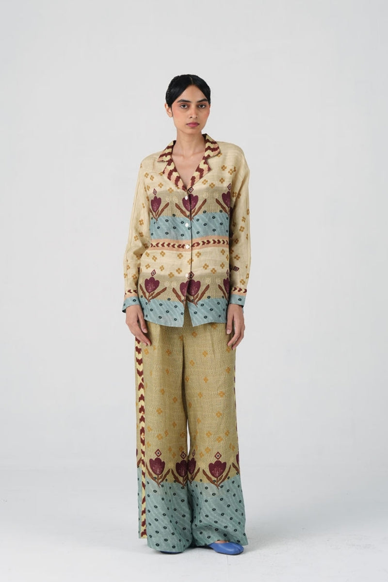 Lounge Set-Fresco linen co-ord set by CORD in multi-color for women Worldwide