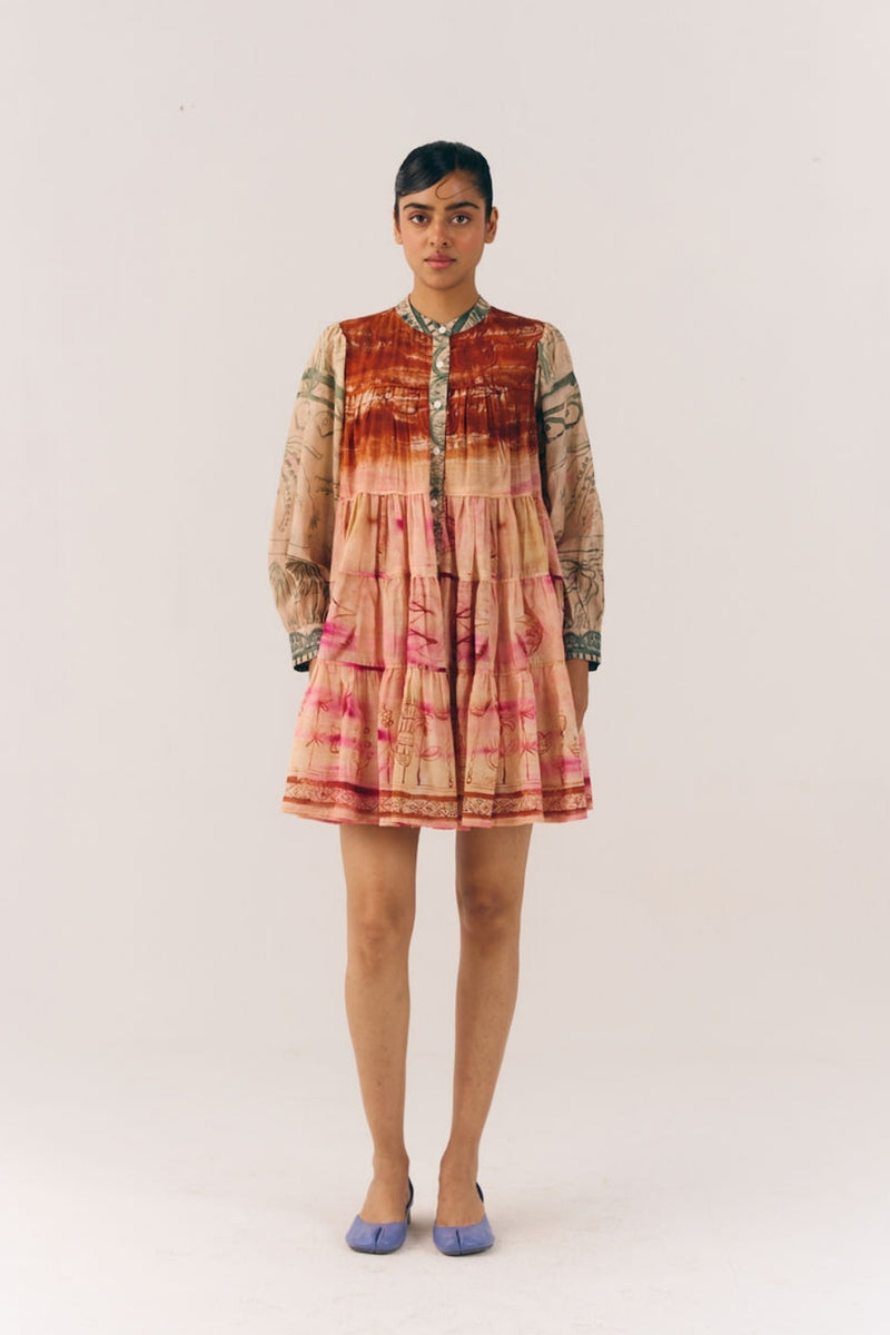 Tier Dress-Sai cotton dress by CORD in multi-color for women Worldwide