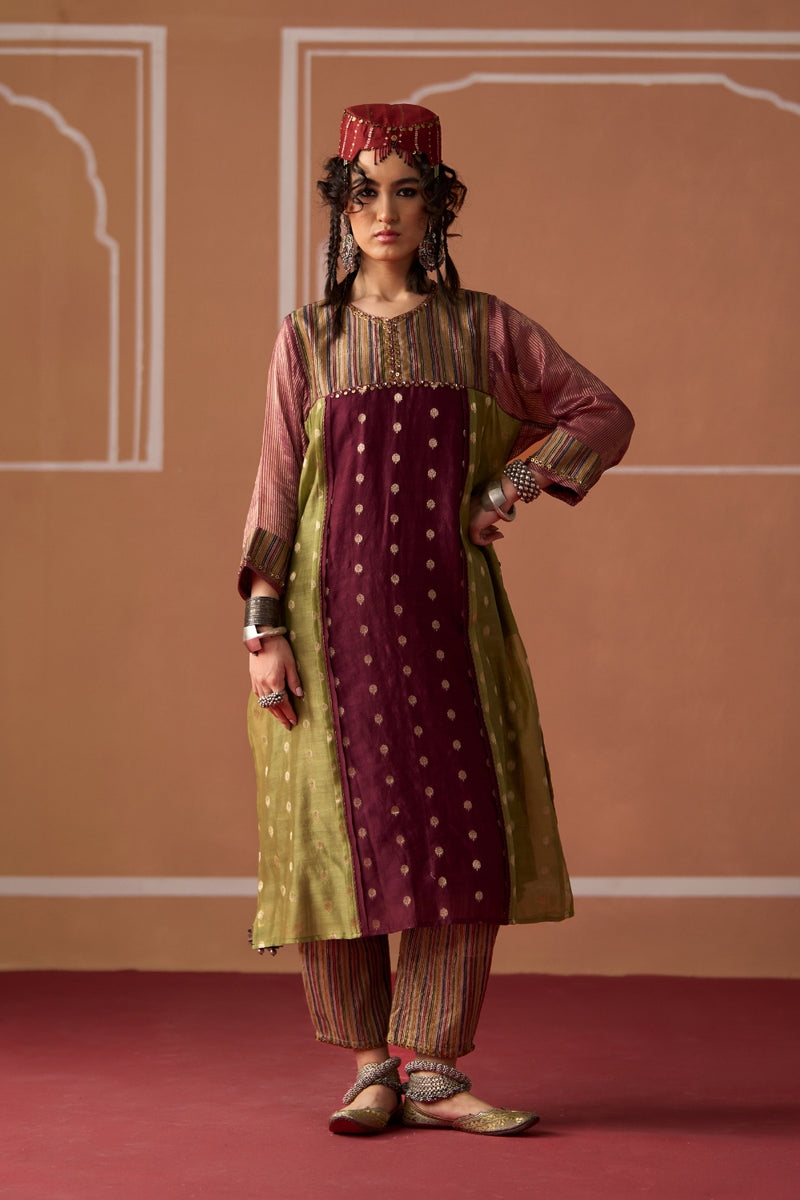 Raina Kurta chanderi indo-western by SWATTI KAPOOR in multi-color for women Worldwide