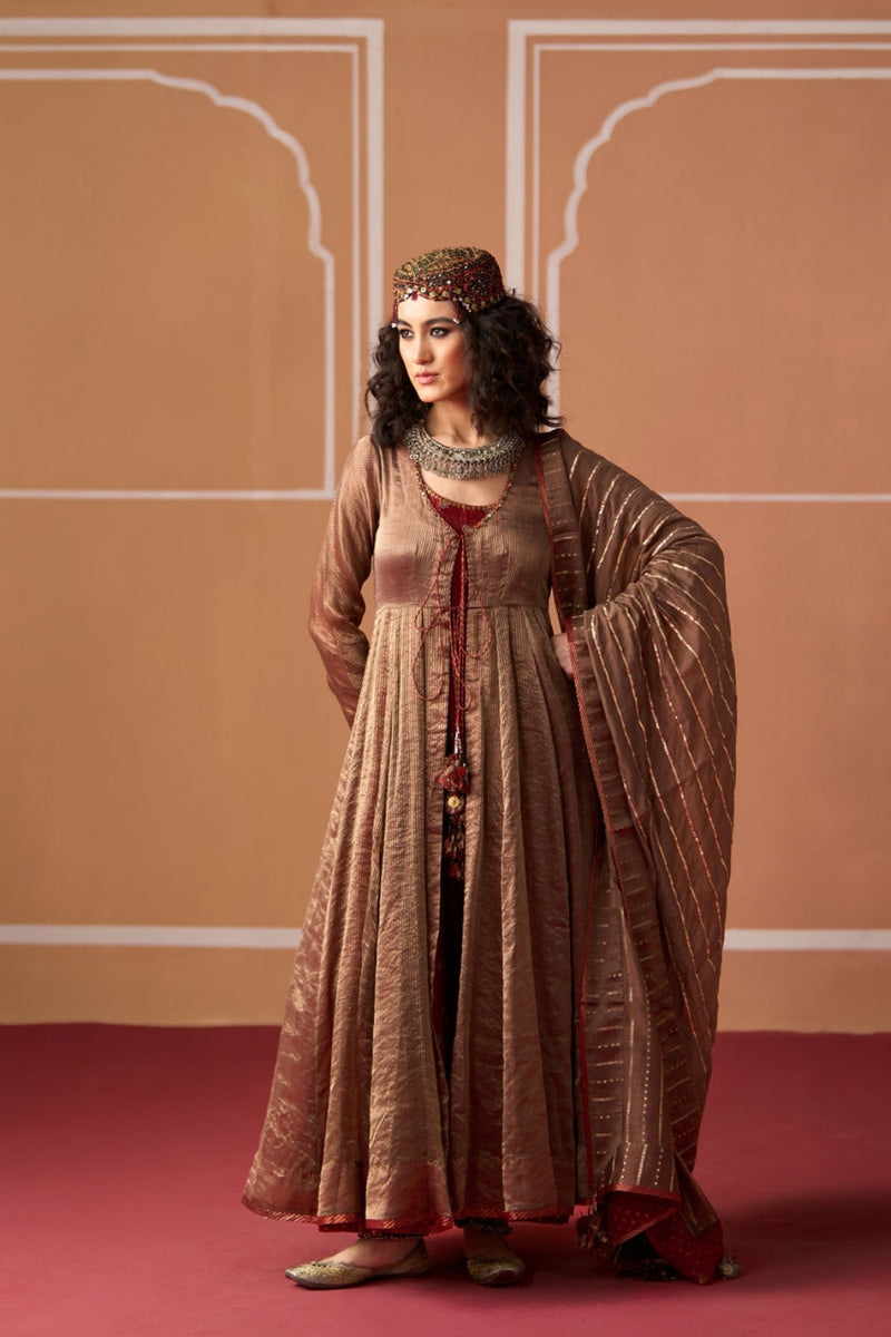 Dev Dupatta chanderi dupatta by SWATTI KAPOOR in grey for women Worldwide