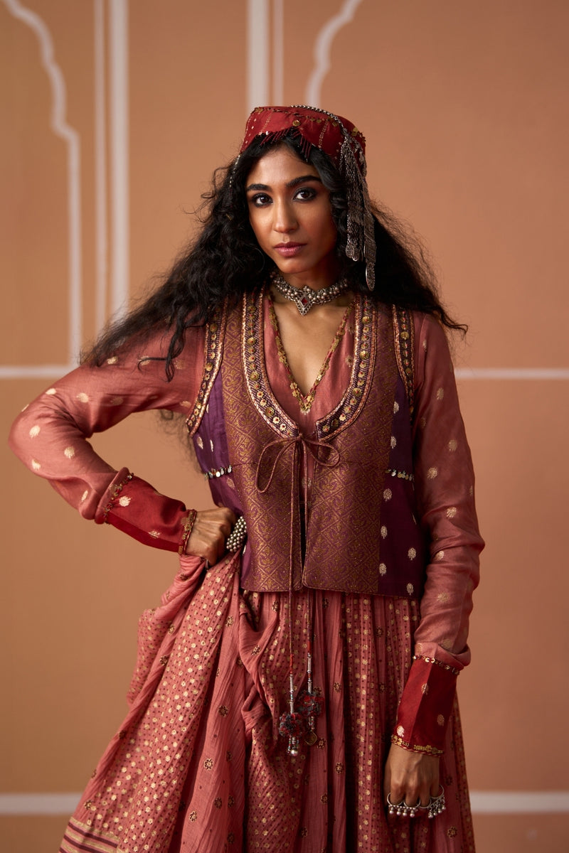 Iman Gilet chanderi indo-western by SWATTI KAPOOR in multi-color for women Worldwide
