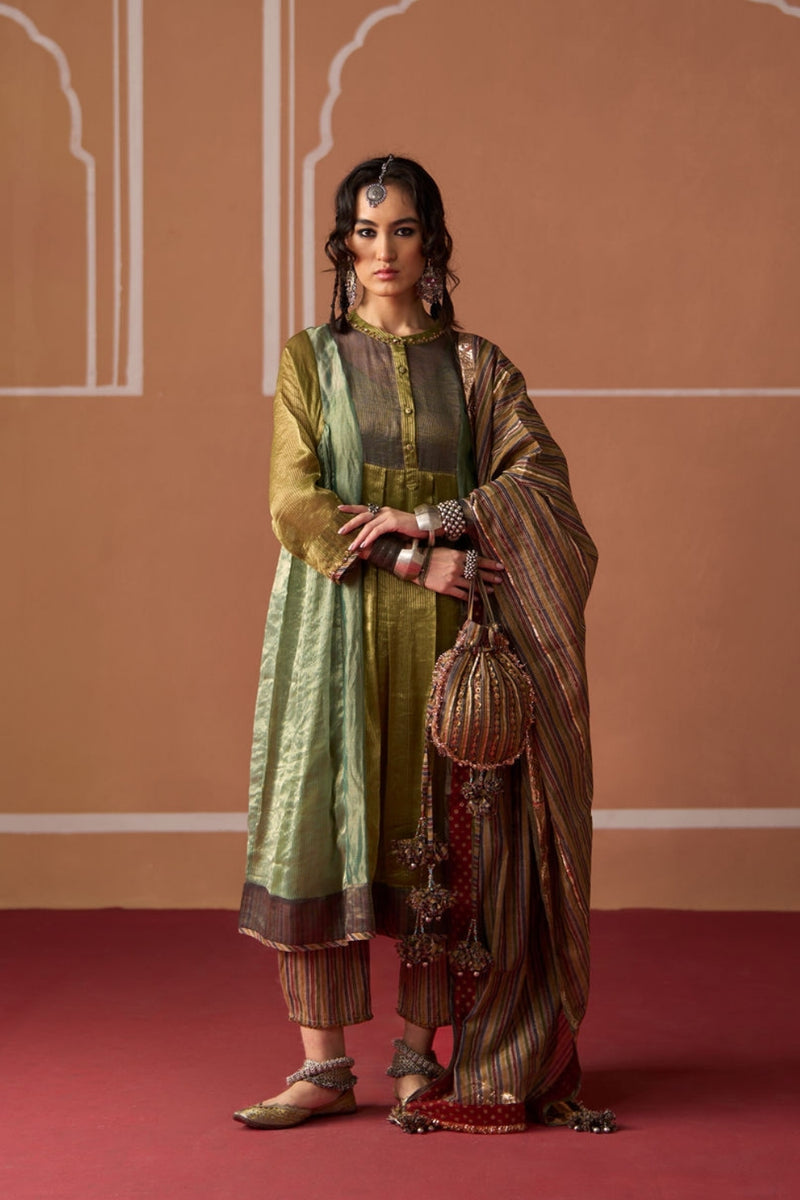 Advik Kurta chanderi kurta/kurta set by SWATTI KAPOOR in multi-color for women Worldwide