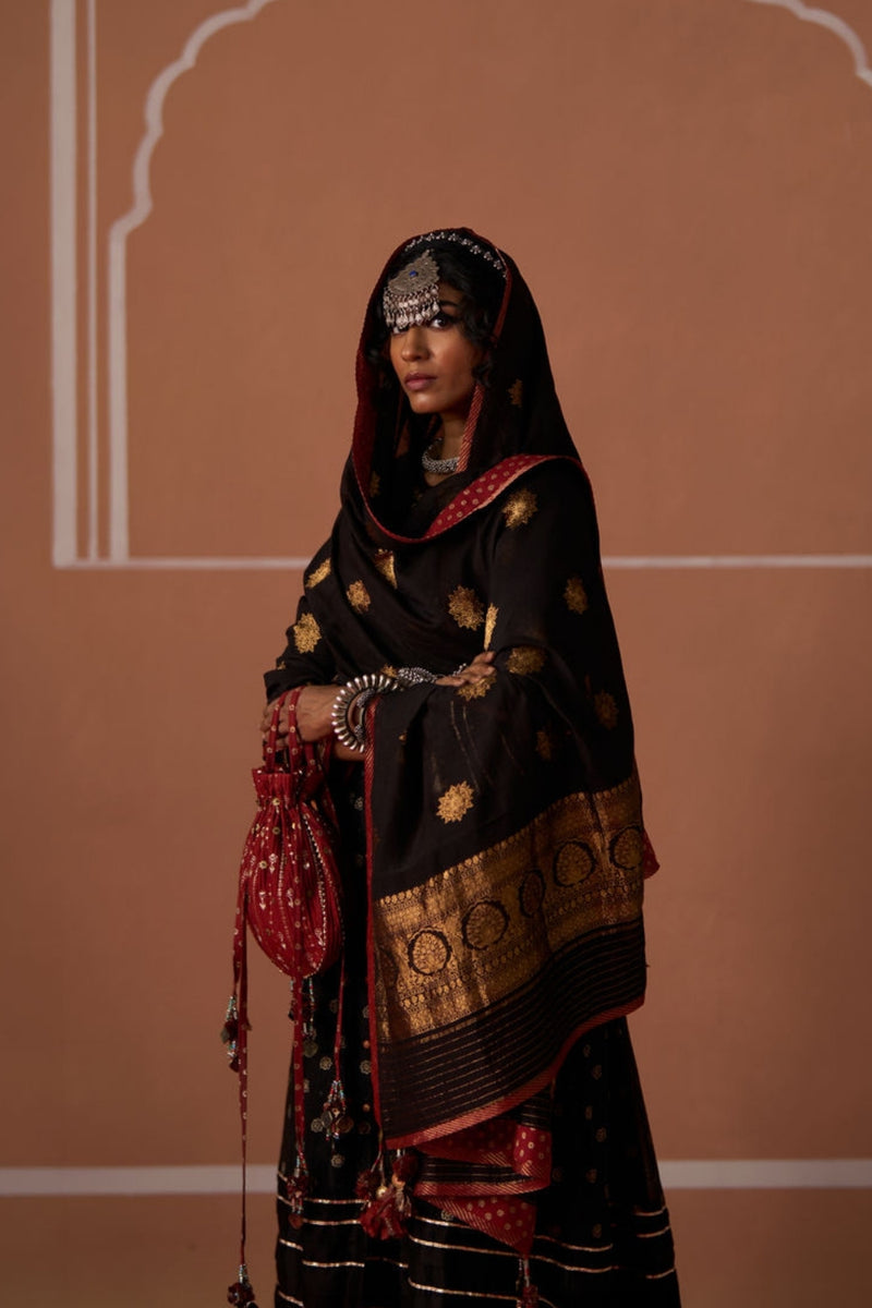 Lavanya Dupatta banarasi dupatta by SWATTI KAPOOR in black for women Worldwide