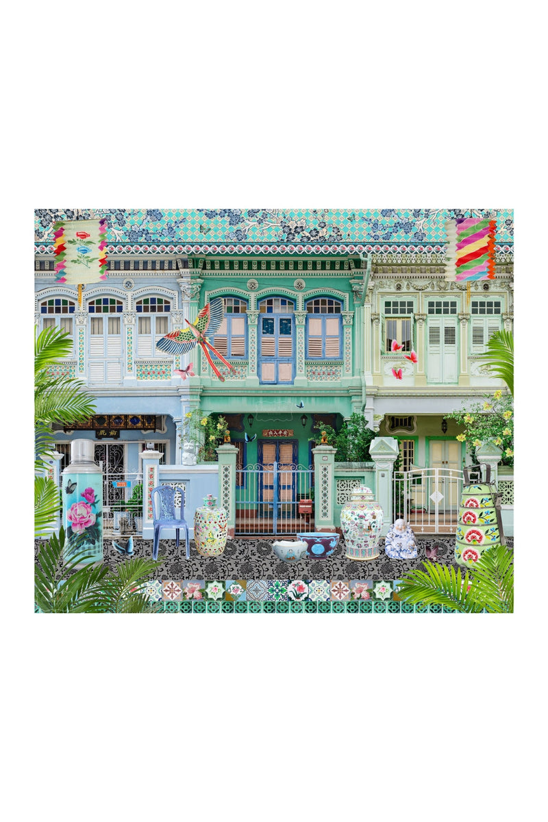 Shophouse Trio in Emerald Greens & Blues
