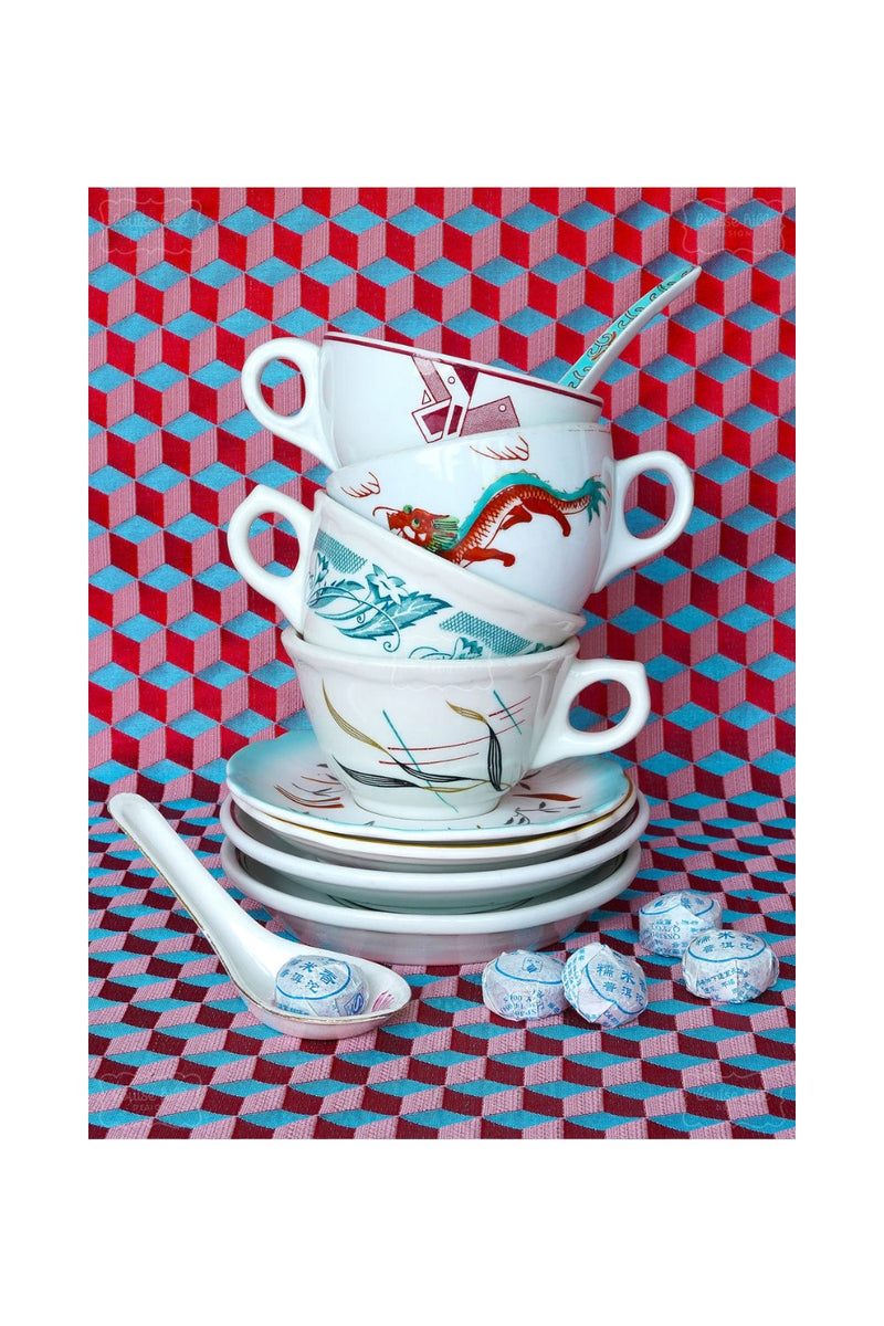 Still Life in Jade & Ruby Red