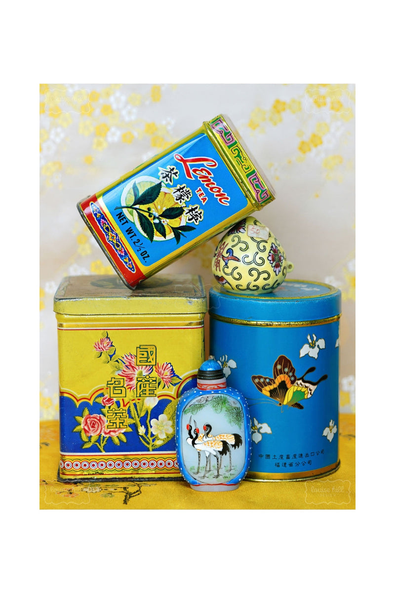 Still Life in Bright blue & Lemon Yellow