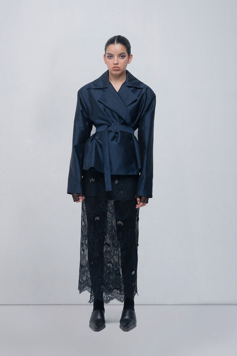 Zelie Jacket viscose jacket/overlay by Leh Studios in blue for women Worldwide