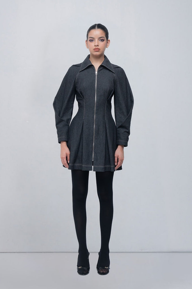 Tess Dress viscose by Leh Studios in charcoal grey for women Worldwide