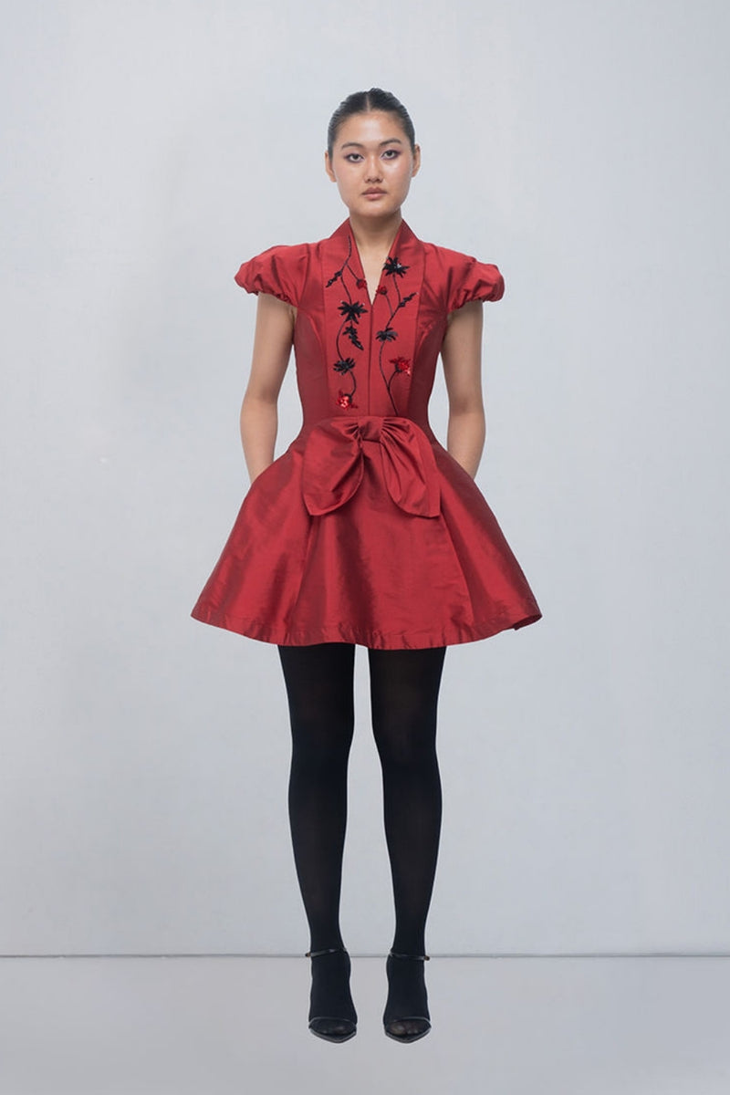 Solene Dress viscose by Leh Studios in red for women Worldwide