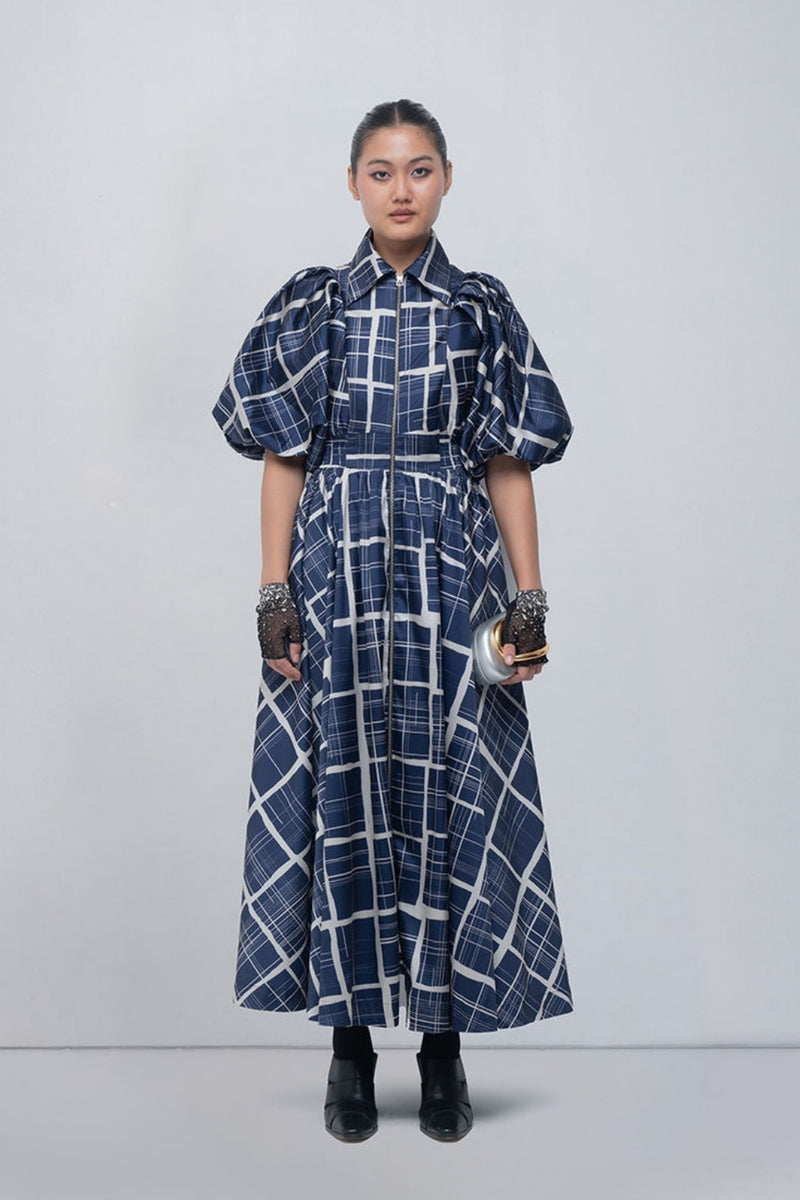 Poppy Dress viscose by Leh Studios in blue, beige for women Worldwide