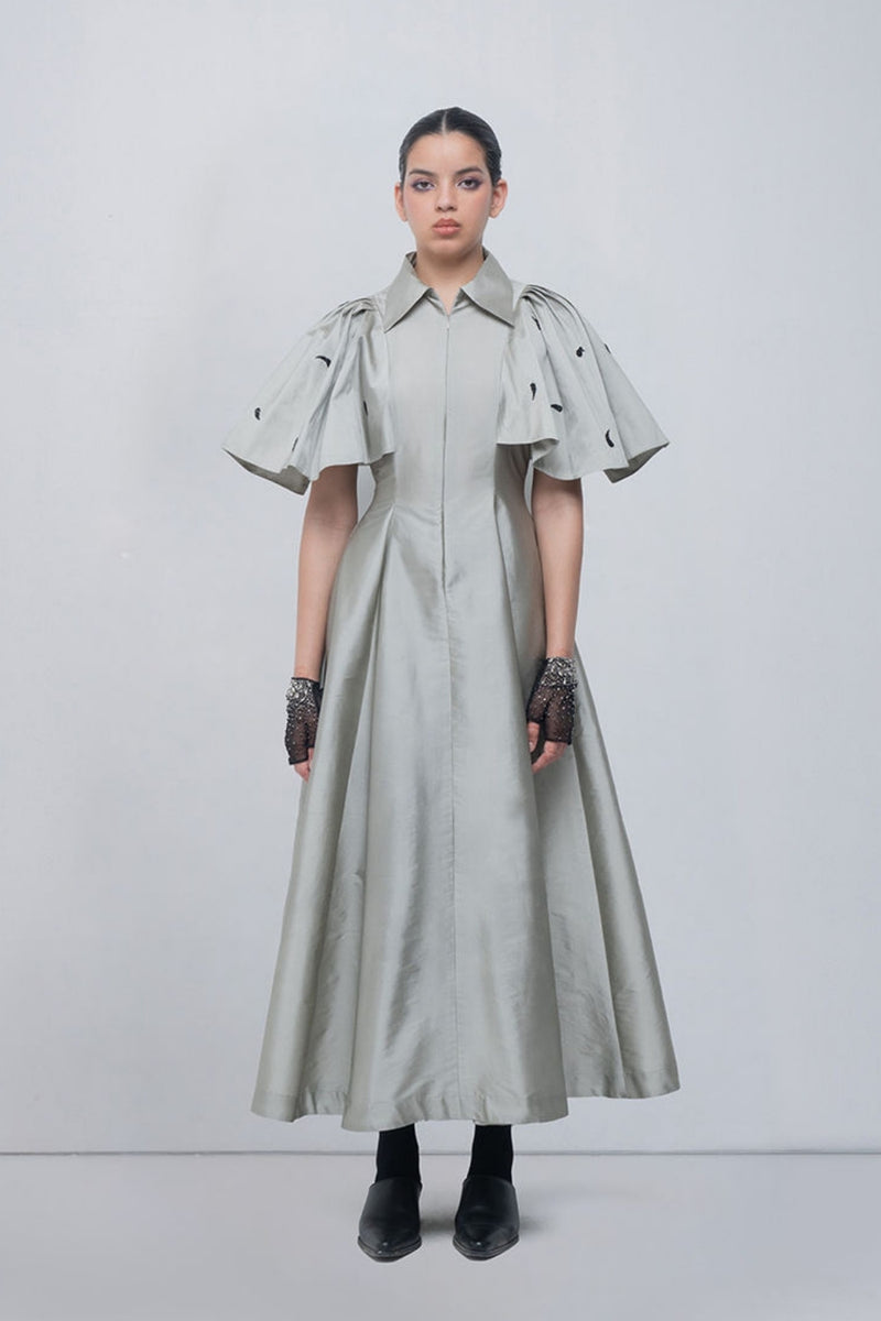 Par Dress viscose by Leh Studios in silver for women Worldwide