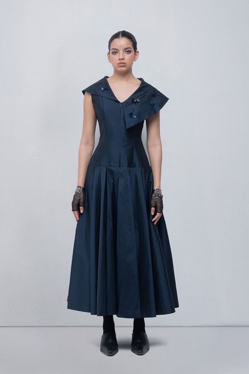 Maryna Dress viscose by Leh Studios in blue for women Worldwide