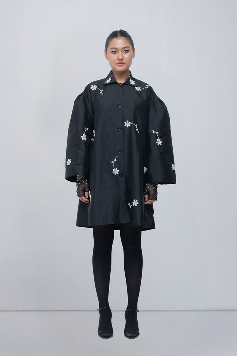 Luna Jacket viscose by Leh Studios in black for women Worldwide