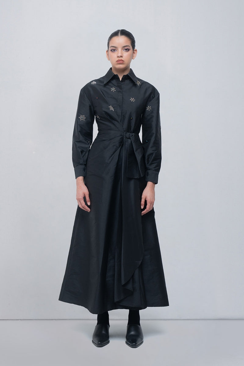 Gabrielle Draped Dress viscose by Leh Studios in black for women Worldwide
