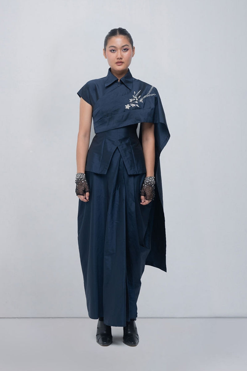 Fiona Top viscose top/shirt by Leh Studios in blue for women Worldwide