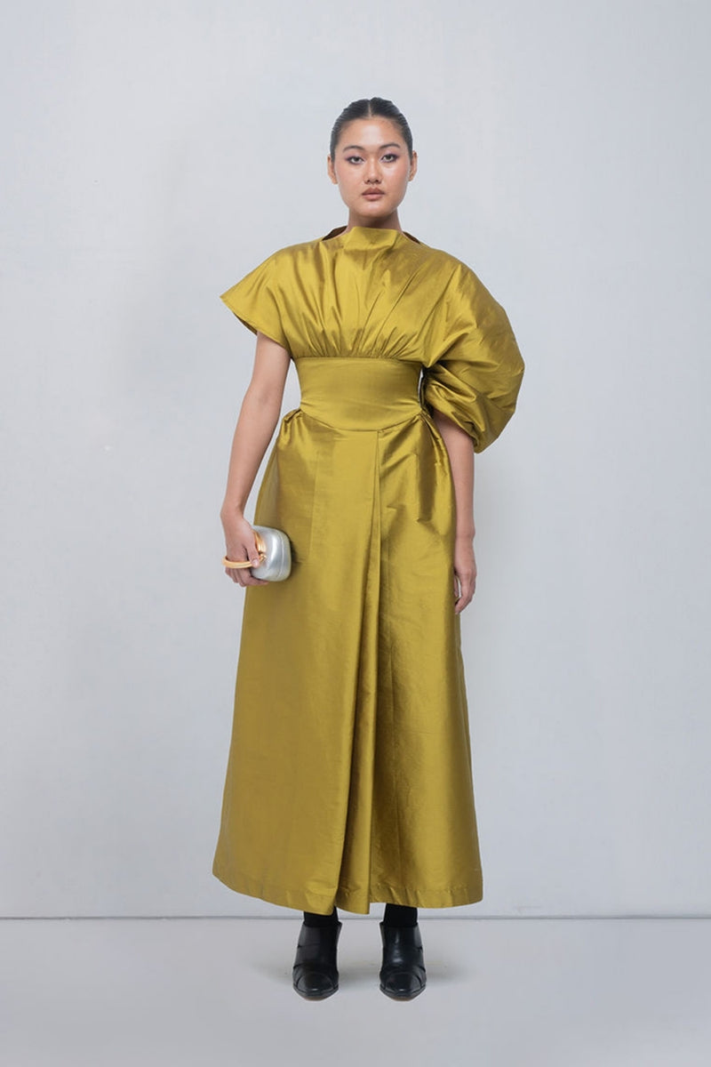 Diana Dress viscose by Leh Studios in green for women Worldwide