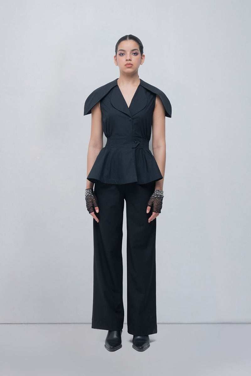 Daria Top viscose top/shirt by Leh Studios in black for women Worldwide