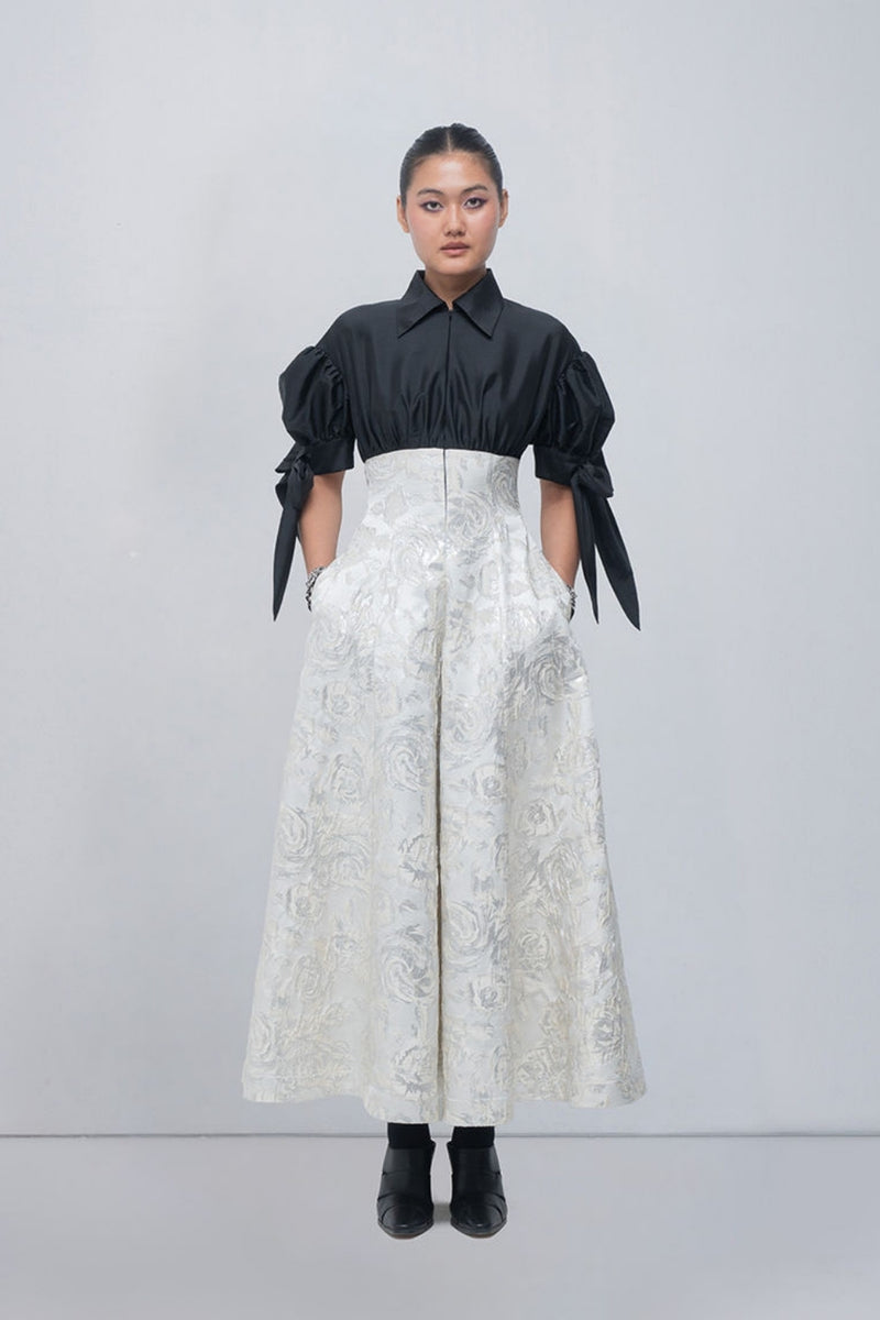 Ceren Dress viscose by Leh Studios in black, ivory for women Worldwide