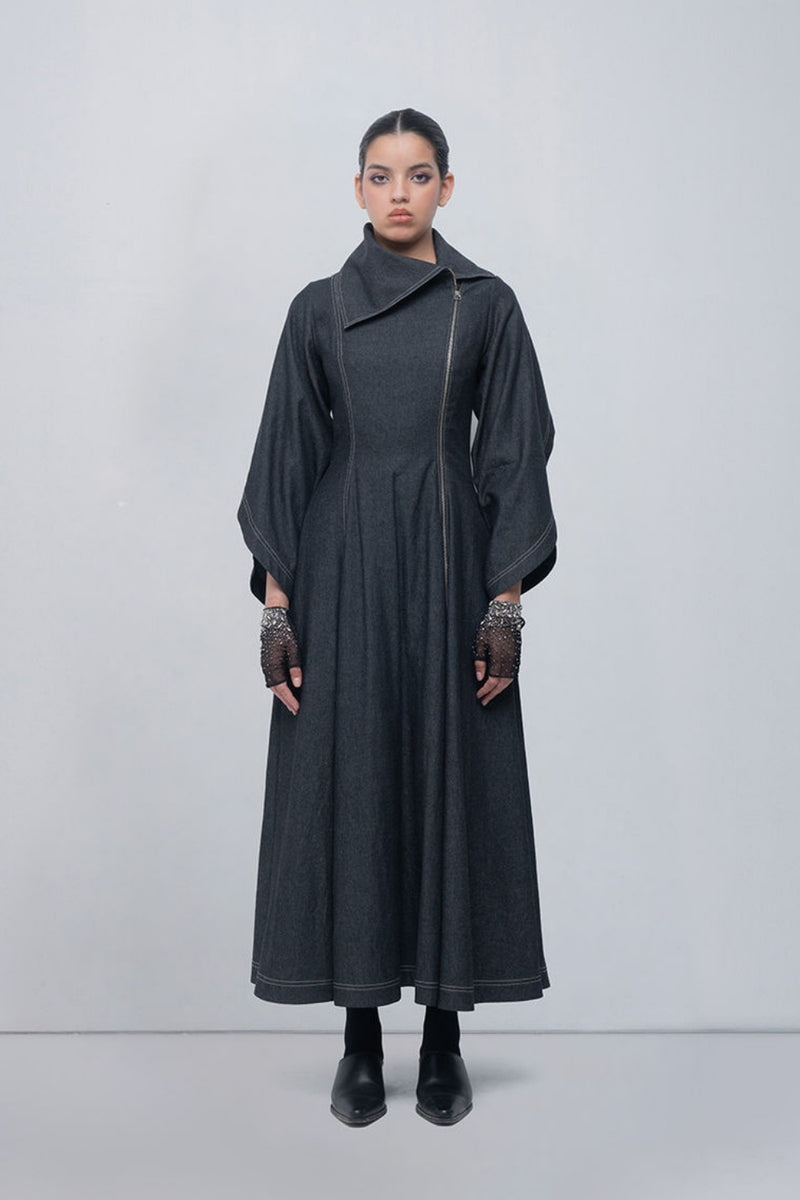 Cen Dress cotton by Leh Studios in grey for women Worldwide