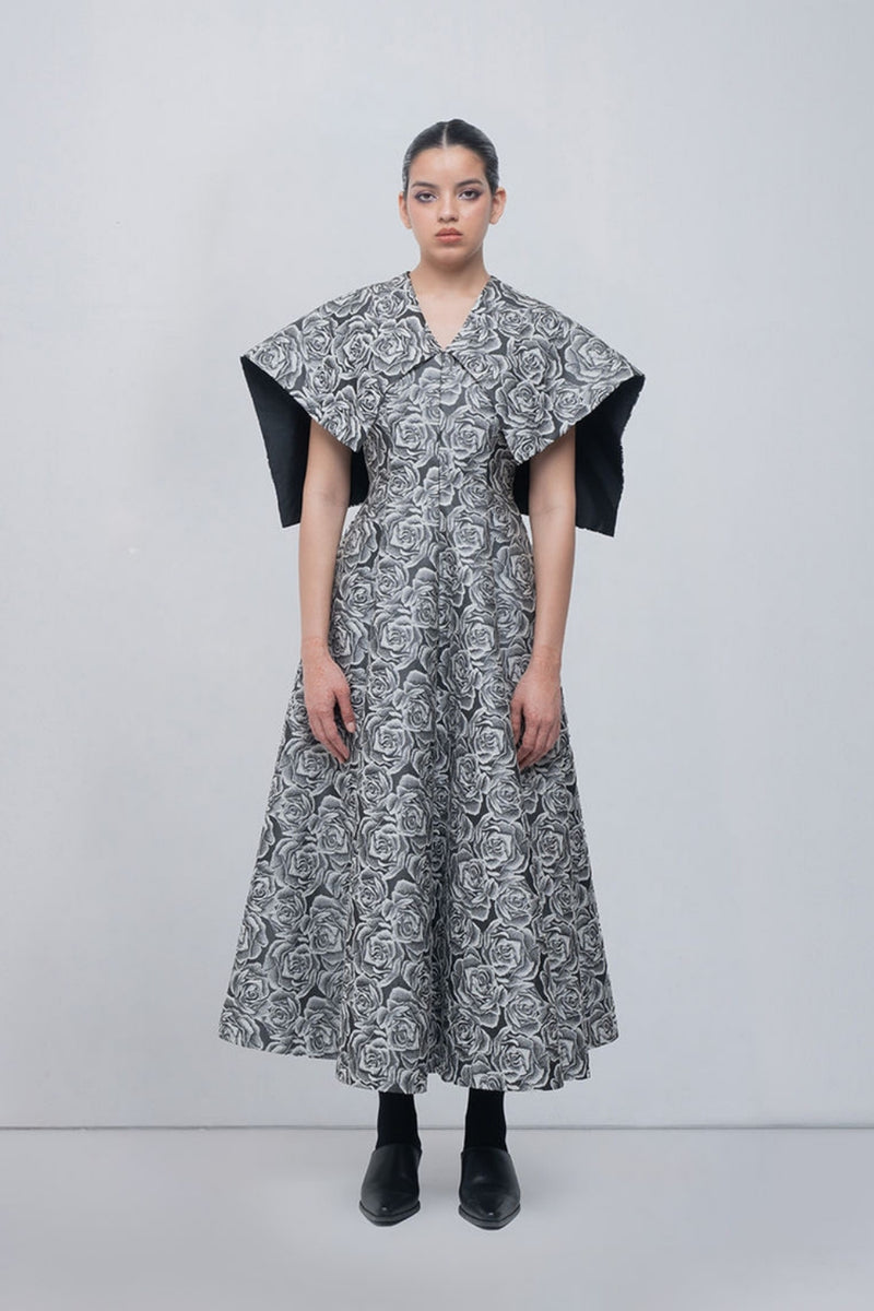Beatrice Dress viscose by Leh Studios in black, grey for women Worldwide
