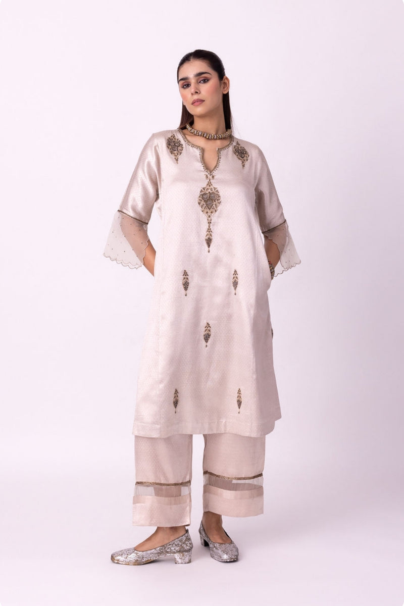Khaab Kurta mushroo kurta/kurta set by Shades of India in beige for women Worldwide