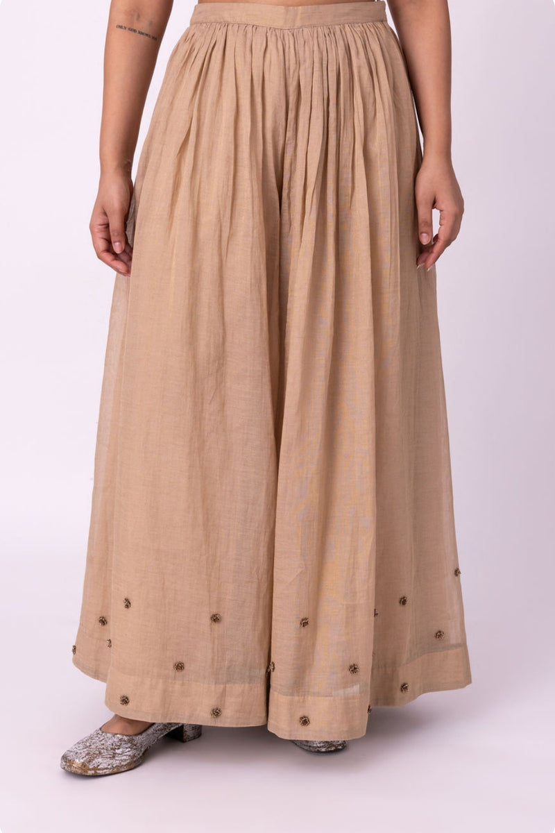Pesas Sharara tissue pyjama/salwar by Shades of India in stone for women Worldwide