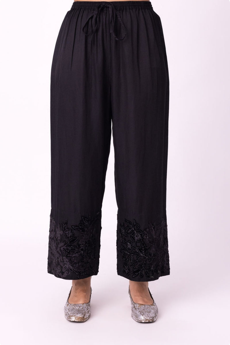 Ruhani Pyjama silk cotton satin pyjama/salwar by Shades of India in black for women Worldwide