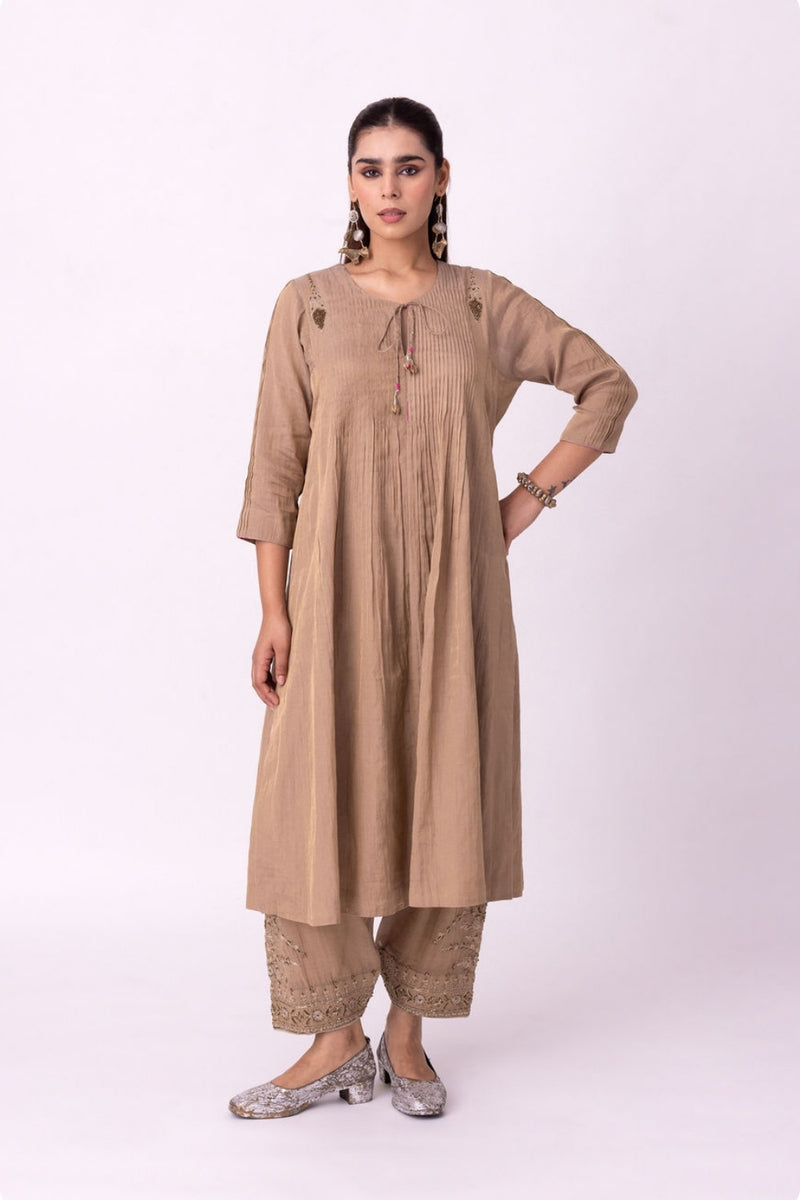 Imana Kurta tissue kurta/kurta set by Shades of India in stone for women Worldwide
