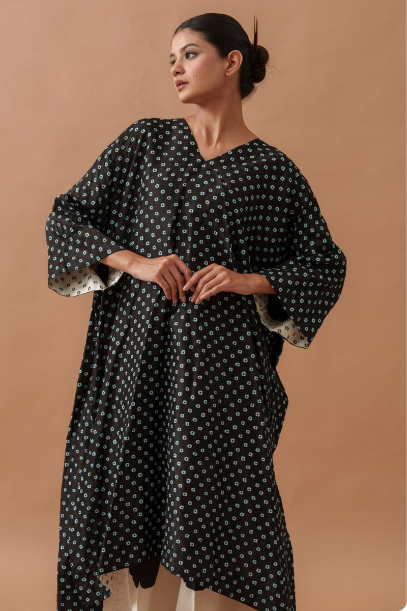 Morning Glory upada silk top/shirt by Stoique in black, blue, ivory for women Worldwide